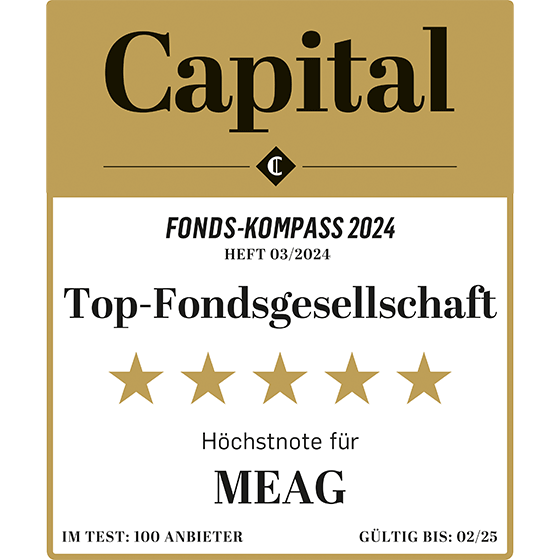 Höchstnote 5 Sterne und Sprung aufs Siegertreppchen beim Capital Fonds-Kompass 2024